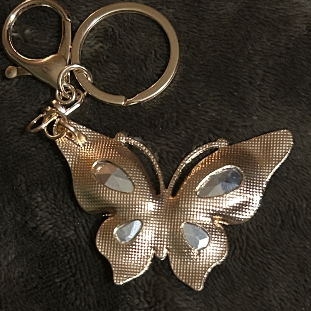 Green Gem Butterfly Keychain - Picture 3 of 4
